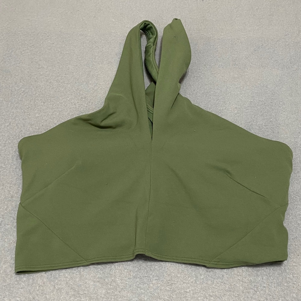 Lululemon Everlux Front Cut Out Train Bra Olive Green Crossback Sports Bra